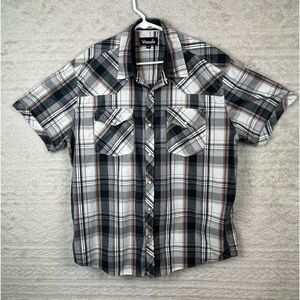 VENZULIA Pearl Snap Shirt Western Short Sleeve 2XL